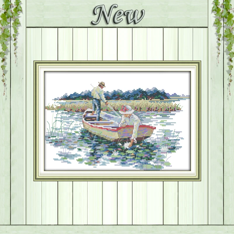 Pick the lotus pond flower 14CT 11CT Cross Stitch Needlework kits Embroidery Counted print on canvas DMC Sets diy decor painting 
Pick the lotus pond flower 14CT 11CT Cross Stitch Needlework kits Embroidery Counted print on canvas DMC Sets diy decor painting