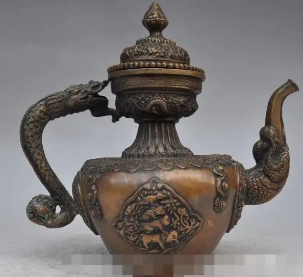 S02392 marked Chinese palace bronze monkey dragon beast statue Wine Tea Pot Flagon (B0413)
S02392 marked Chinese palace bronze monkey dragon beast statue Wine Tea Pot Flagon (B0413)