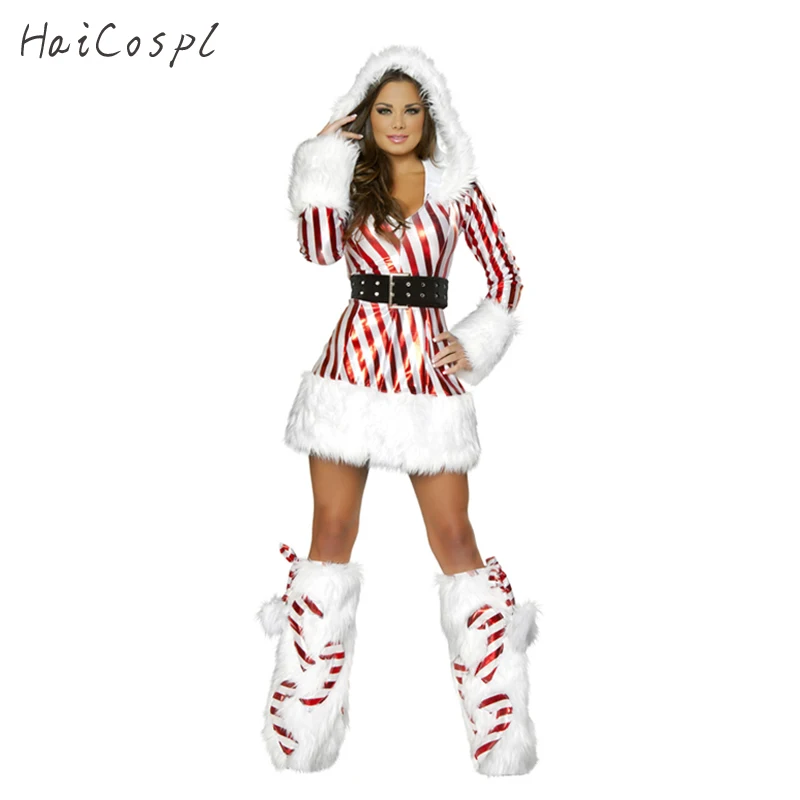 Good Quality Christmas Hoodies Dress White Red Stripes Style Sexy Hot Carnival Party Show Costume Women Slim Cosplay For Adult
Good Quality Christmas Hoodies Dress White Red Stripes Style Sexy Hot Carnival Party Show Costume Women Slim Cosplay For Adult