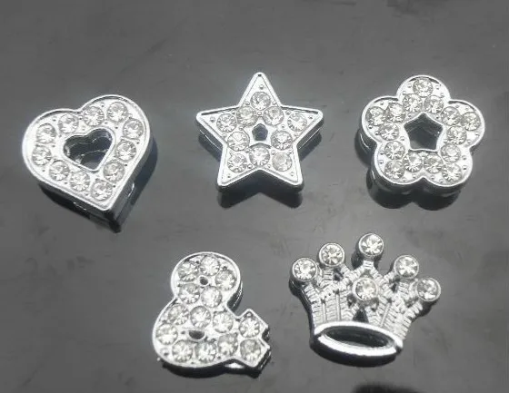 20PCS/lot 10MM full rhinestones heart star flower & crown slide charms fit for 10mm leather bracelet wristband
20PCS/lot 10MM full rhinestones heart star flower & crown slide charms fit for 10mm leather bracelet wristband