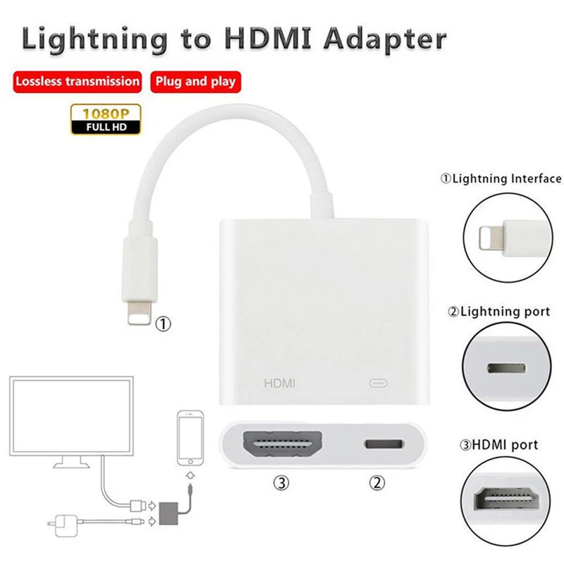 Digital AV TV HDMI Cable Adapter For Ipad air iphone 6 6S 7 Plus | Электроника