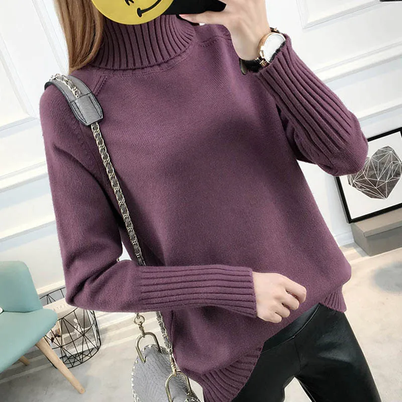 Solid Color Autumn Winter Sweater Women Turtleneck Long Sleeve Womens Knitted Sweaters and Pullovers Tops Knit Tricot Jumper
Solid Color Autumn Winter Sweater Women Turtleneck Long Sleeve Womens Knitted Sweaters and Pullovers Tops Knit Tricot Jumper