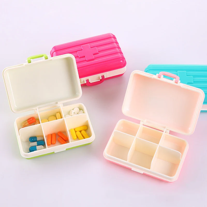 Mini Pill Box Case Container Suitcase Shaped 6 Compartments Portable Storage Organizer MSU99
Mini Pill Box Case Container Suitcase Shaped 6 Compartments Portable Storage Organizer MSU99