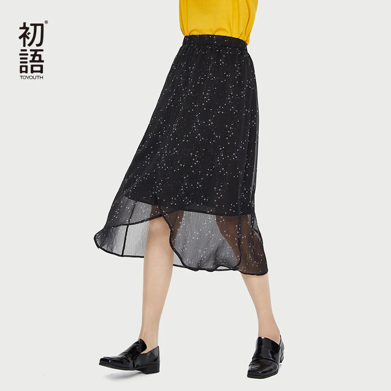 Toyouth Fashion Irregular Skirt Elegant Women Clothes 2019 Vintage Star Print Long Skirt Women Elastic Waist Chiffon Midi Skirt
Toyouth Fashion Irregular Skirt Elegant Women Clothes 2019 Vintage Star Print Long Skirt Women Elastic Waist Chiffon Midi Skirt