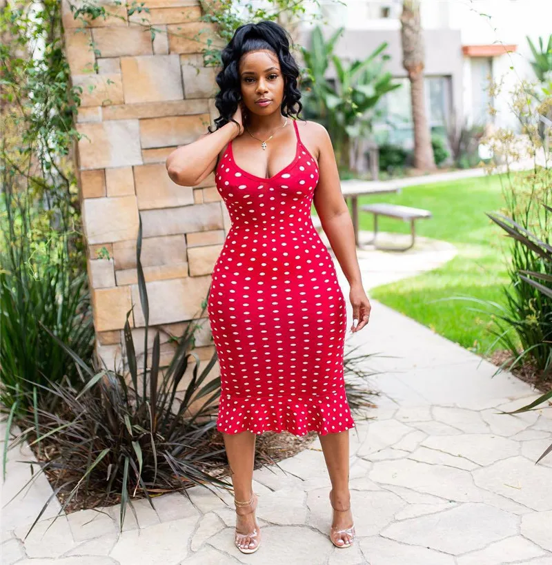 Polka Dot Sexy Summer Beach Dress Women Spaghetti Strap Sleeveless Basic Midi Bodycon Dress Casual Elegant Party Club Dress 2019
Polka Dot Sexy Summer Beach Dress Women Spaghetti Strap Sleeveless Basic Midi Bodycon Dress Casual Elegant Party Club Dress 2019
