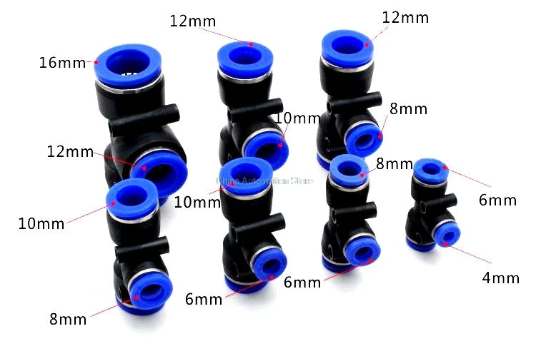 10Pcs "T" Type Pneumatic Connector Tee Variable Union Push In Fitting for Air Pipe joint 6mm-16mm
10Pcs "T" Type Pneumatic Connector Tee Variable Union Push In Fitting for Air Pipe joint 6mm-16mm