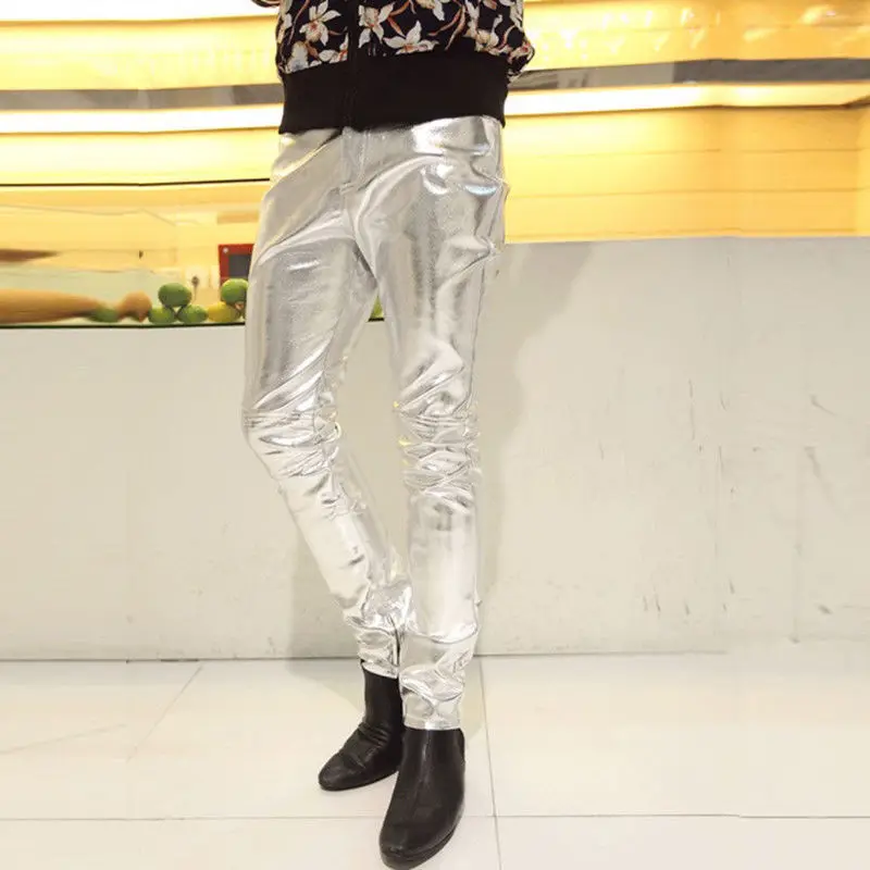 Fashion Casual Men Party Cosplay Costume Stage Club Long Slim Fit Faux Leather Pants Trousers Gold Silver
Fashion Casual Men Party Cosplay Costume Stage Club Long Slim Fit Faux Leather Pants Trousers Gold Silver