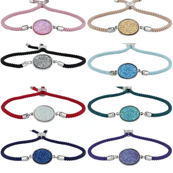 SUNYIK Oval Natural Crystal Druzy Titanium Coated Macrame Adjustable Friendship Bracelet,Cord Bracelets 8.5"
SUNYIK Oval Natural Crystal Druzy Titanium Coated Macrame Adjustable Friendship Bracelet,Cord Bracelets 8.5"