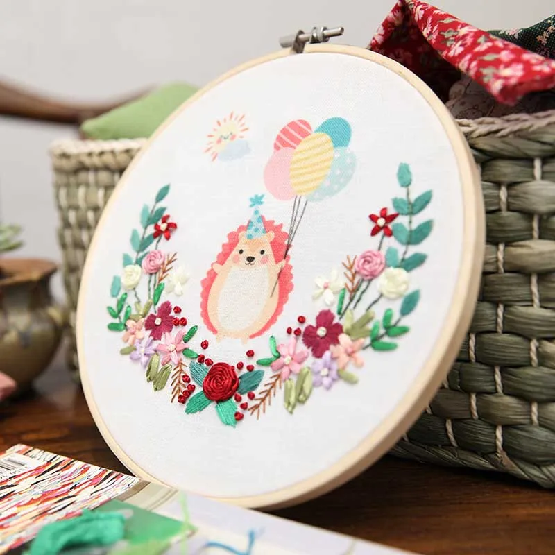 DIY Cartoon Animal Flower Ribbon Embroidery Needlework Cross Stitch Printed Canvas with Hoop for Beginner Swing Craft Home Decor
DIY Cartoon Animal Flower Ribbon Embroidery Needlework Cross Stitch Printed Canvas with Hoop for Beginner Swing Craft Home Decor