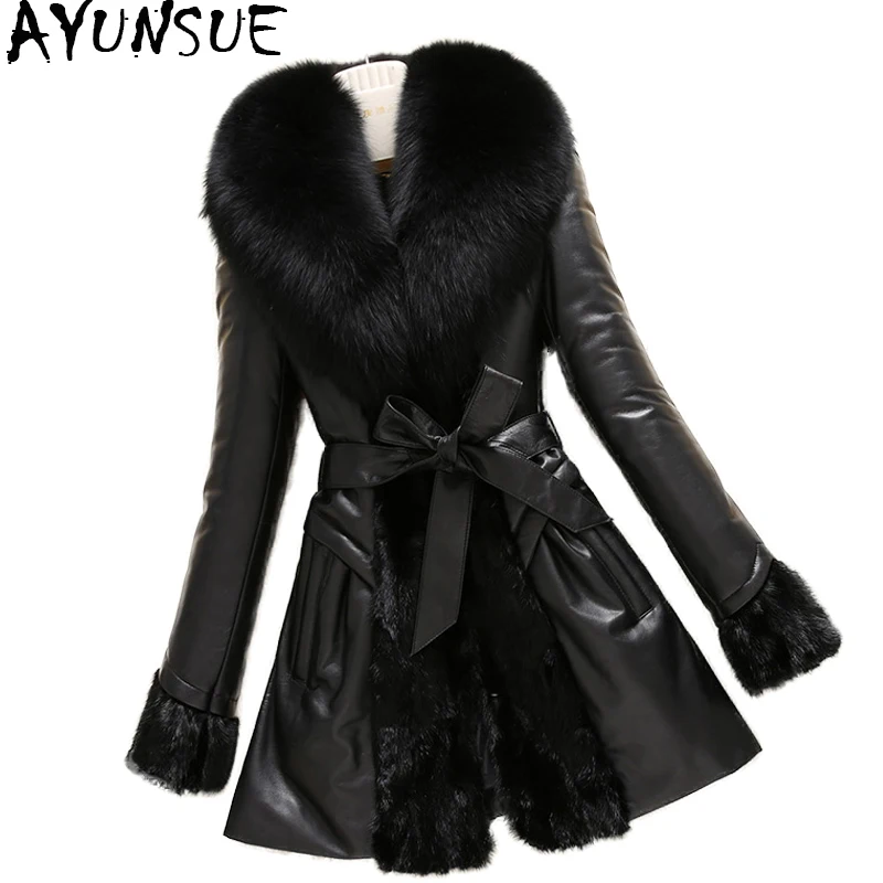AYUNSUE Real Leather Jacket Patchwork Genuine Mink Coats Women Winter Sheepskin Coat Real Fox Fur Collar Plus Size 6XL 1554
AYUNSUE Real Leather Jacket Patchwork Genuine Mink Coats Women Winter Sheepskin Coat Real Fox Fur Collar Plus Size 6XL 1554