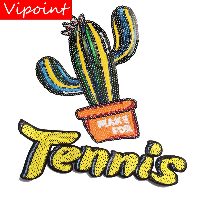VIPOINT embroidery Sequins big cactus patches tennis patches badges applique patches for clothing JW-72
VIPOINT embroidery Sequins big cactus patches tennis patches badges applique patches for clothing JW-72