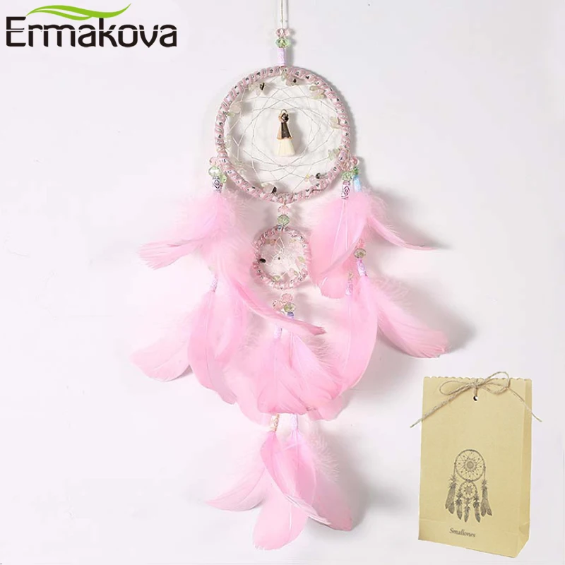 ERMAKOVA Pink Handmade Dream Catcher Net Caught Dream Indian Style Wedding Party Wall Hanging Ornament Gift Kids' Bed Room Decor
ERMAKOVA Pink Handmade Dream Catcher Net Caught Dream Indian Style Wedding Party Wall Hanging Ornament Gift Kids' Bed Room Decor
