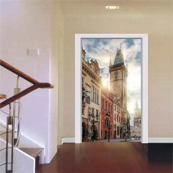 Prague Square Bell Tower Wall Door Stickers Mural Poster PVC 2 pcs/set Waterproof Door decal Glass Sticker Imitation Home Decor
Prague Square Bell Tower Wall Door Stickers Mural Poster PVC 2 pcs/set Waterproof Door decal Glass Sticker Imitation Home Decor