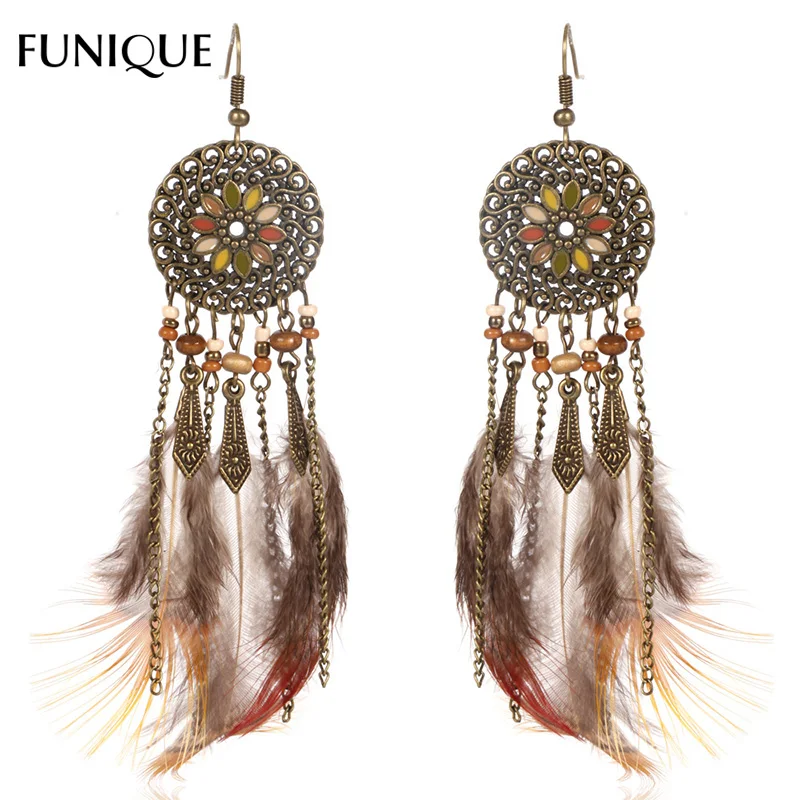 FUNIQUE Fashion Feather Tassel Flower Hollow Charm Pendant Earrings Accessories Bohemia Ethnic Kinds Earrings Jewelry For Women
FUNIQUE Fashion Feather Tassel Flower Hollow Charm Pendant Earrings Accessories Bohemia Ethnic Kinds Earrings Jewelry For Women