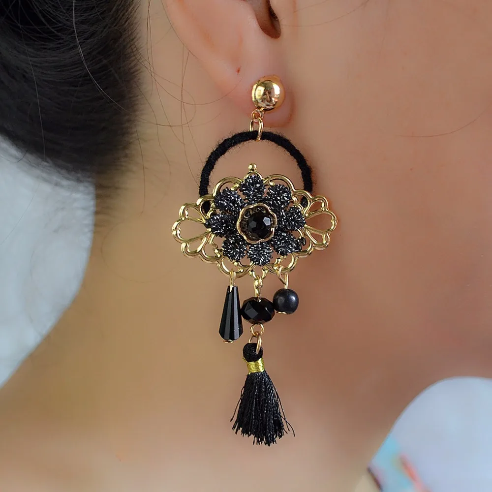 Idealway Cute Lady Flower Shape Long Drop Earrings for Women Wedding Party Silk Fringe Dangle Earring Accessories Boho Jewelry
Idealway Cute Lady Flower Shape Long Drop Earrings for Women Wedding Party Silk Fringe Dangle Earring Accessories Boho Jewelry