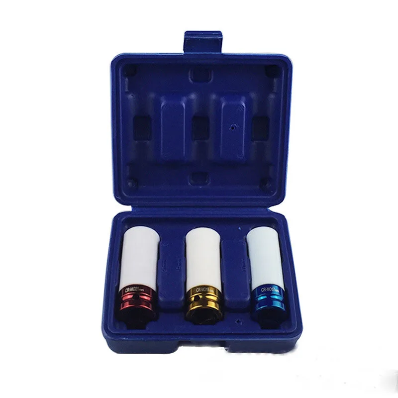 SWDPORT 3Pcs Socket Wrench Auto Car 1/2'' 17mm 19mm 21mm Alloy Thin Wall Wheel Nut Deep Impact Socket Drive Set Repair Tool Set
SWDPORT 3Pcs Socket Wrench Auto Car 1/2'' 17mm 19mm 21mm Alloy Thin Wall Wheel Nut Deep Impact Socket Drive Set Repair Tool Set