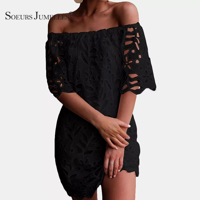 Elegant Women Dress Hollow Out White Summer Dress Fashion Slash Neck Slim Sexy Party Lady Dress Vestidos 2019 101125
Elegant Women Dress Hollow Out White Summer Dress Fashion Slash Neck Slim Sexy Party Lady Dress Vestidos 2019 101125