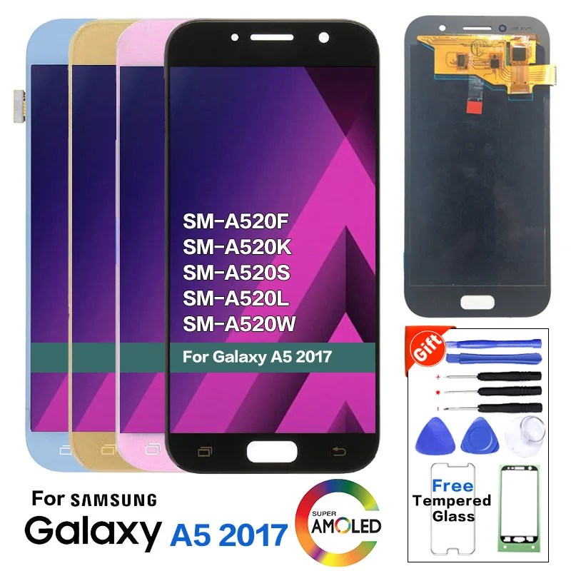 5.2" Amoled LCD for SAMSUNG Galaxy A5 2017 LCD Display Touch Screen Digitizer A520 A520F SM-A520F LCD Replacement A520F Glass
5.2" Amoled LCD for SAMSUNG Galaxy A5 2017 LCD Display Touch Screen Digitizer A520 A520F SM-A520F LCD Replacement A520F Glass