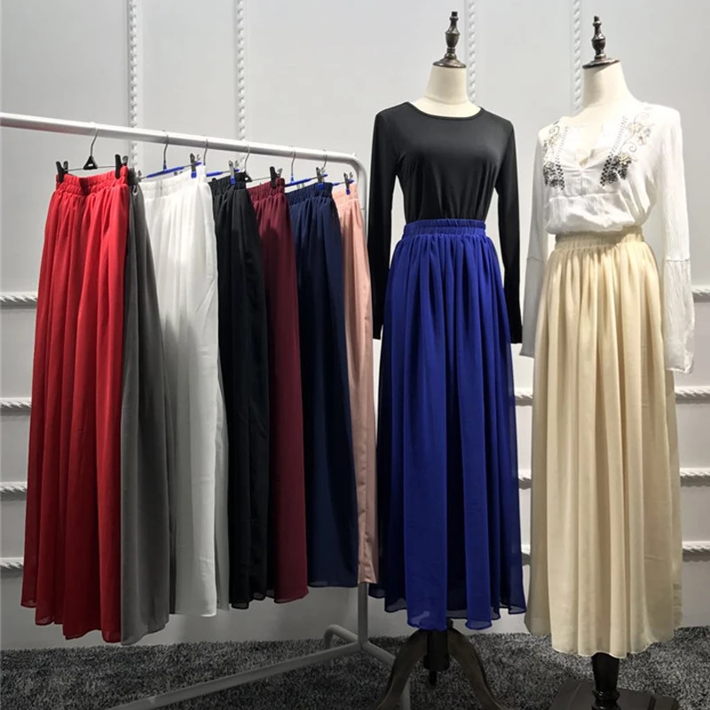 New Chiffon Skirts Faldas Mujer Moda 2019 UAE Abaya Dubai Kaftan Long Muslim Skirt Dress Women Musulman Turkish Islamic Clothing
New Chiffon Skirts Faldas Mujer Moda 2019 UAE Abaya Dubai Kaftan Long Muslim Skirt Dress Women Musulman Turkish Islamic Clothing