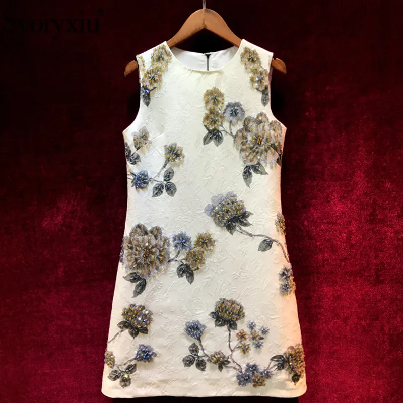 Svoryxiu Designer Custom Summer luxury Tank Short Dress Women's Crystal Beading Vintage Print Jacquard Party Dresses Vestdios
Svoryxiu Designer Custom Summer luxury Tank Short Dress Women's Crystal Beading Vintage Print Jacquard Party Dresses Vestdios