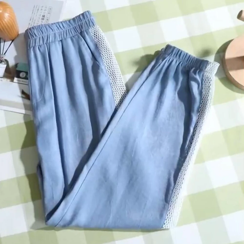 New Side Stripe Hollow Out Harem Pants Women Girls Students Tencel Cotton Pants Female Elastic Waist Loose Casual Pants
New Side Stripe Hollow Out Harem Pants Women Girls Students Tencel Cotton Pants Female Elastic Waist Loose Casual Pants