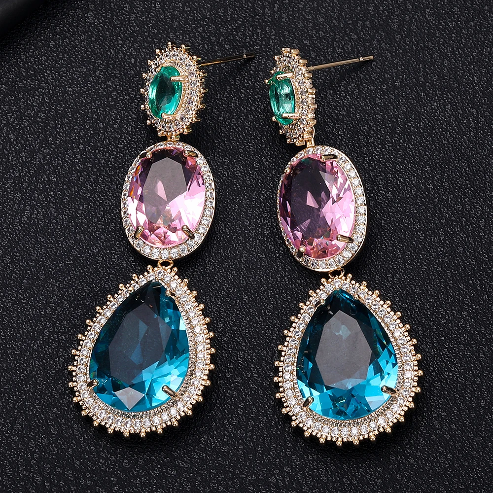 JANKELLE Elegant water drop Shaped AAA Cubic Zirconia Crystal Bridal Drop Earrings Luxury Wedding Jewelry for Brides
JANKELLE Elegant water drop Shaped AAA Cubic Zirconia Crystal Bridal Drop Earrings Luxury Wedding Jewelry for Brides