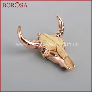 BOROSA 5Pcs Rose Golden Longhorn resin horn cattle pendants bull cattle pendants with Rose Gold color Vintage Gems R0842
BOROSA 5Pcs Rose Golden Longhorn resin horn cattle pendants bull cattle pendants with Rose Gold color Vintage Gems R0842
