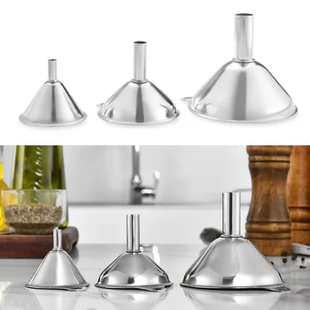 3Pcs Stainless Steel Multifunctional Durable Spices Wine Flask Filter Funnels Kitchen Gadgets Portable Essentail Oil Tools
3Pcs Stainless Steel Multifunctional Durable Spices Wine Flask Filter Funnels Kitchen Gadgets Portable Essentail Oil Tools