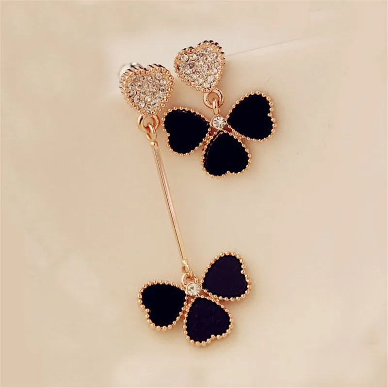 Fashion Cute asymmetric Enamel Crystal Black Heart Drop Earring For Women Heart Earrings Wedding Jewelry
Fashion Cute asymmetric Enamel Crystal Black Heart Drop Earring For Women Heart Earrings Wedding Jewelry