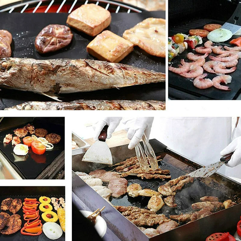 0.2mm Thick Non-Stick BBQ Grill Mat High Temperature Resistant Teflon Pad Portable Trip Outdoor Cooking Picnic Barbecue Tool
0.2mm Thick Non-Stick BBQ Grill Mat High Temperature Resistant Teflon Pad Portable Trip Outdoor Cooking Picnic Barbecue Tool