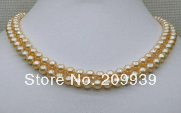 Free shipping 003352 Natural pink golden 2std 6.5-7mm AAA+ round akoya pearl necklace 14 gold 17/18
Free shipping 003352 Natural pink golden 2std 6.5-7mm AAA+ round akoya pearl necklace 14 gold 17/18
