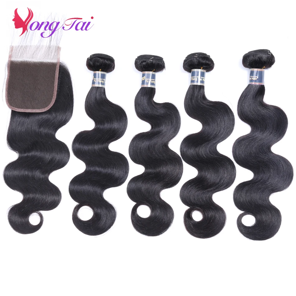 YuYongtai HAIR Brazilian Body wave 100% Human Hair 4 Bundles Non Remy weave bundles with lace frontal Natural black 8-30 inch
YuYongtai HAIR Brazilian Body wave 100% Human Hair 4 Bundles Non Remy weave bundles with lace frontal Natural black 8-30 inch