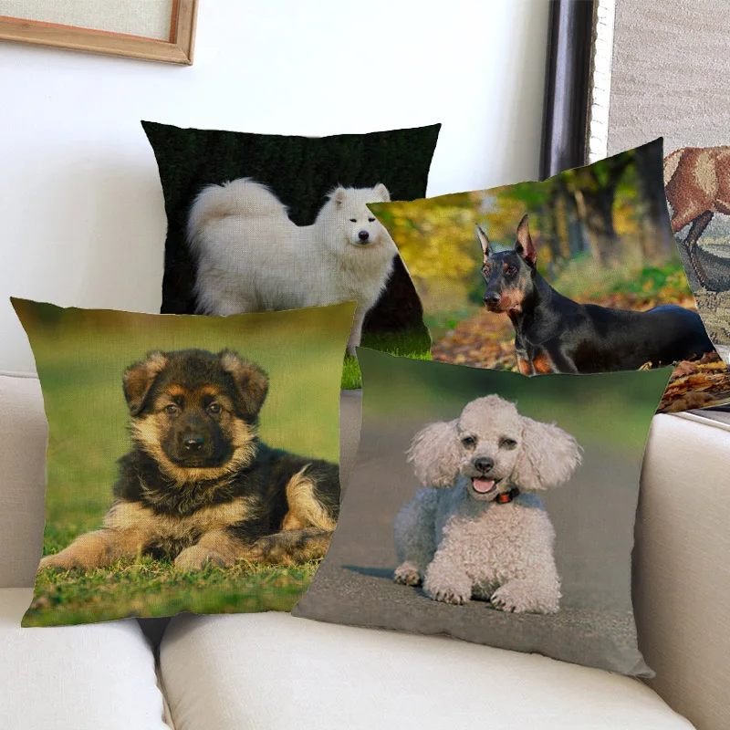 Famous Dog German Shepherd Poodle Shar pei Pug Samoye Doberman Husky Golden Retriever Pet Pillow Case Decoration Cushion Cover
Famous Dog German Shepherd Poodle Shar pei Pug Samoye Doberman Husky Golden Retriever Pet Pillow Case Decoration Cushion Cover