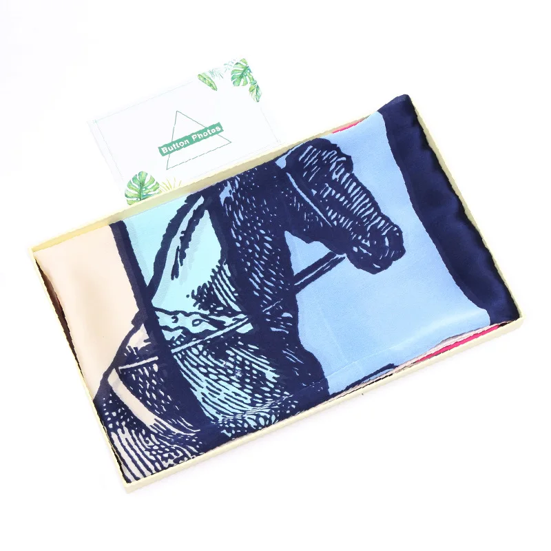 2018 new brand designer women scarf England Grey horse spring summer silk scarves square big size shawls and wraps lady pashmina
2018 new brand designer women scarf England Grey horse spring summer silk scarves square big size shawls and wraps lady pashmina