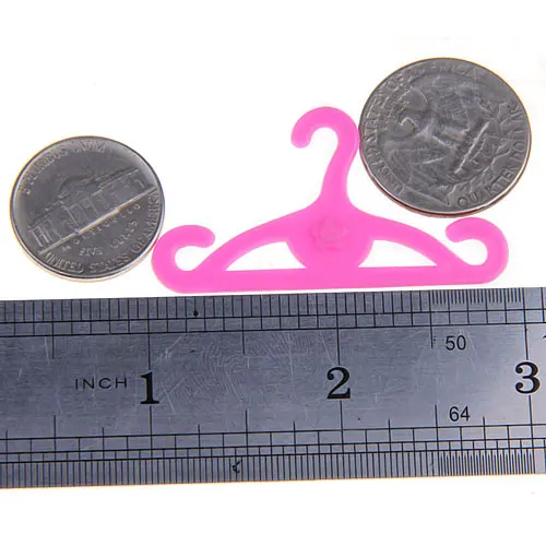 New Arrivals Plastic 1.89Inch 12 Pcs Doll Clothes Hangers Accessories Pink Fit for Barbi Dolls Accessories Collectibles Girl Toy