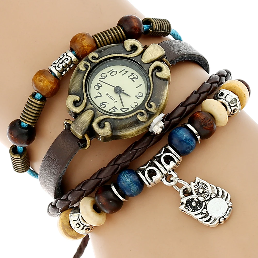 Gnova Platinum Genuine Leather silvered OWL Bracelet Watch women Bronze dial reloj indian ethnic girl Fashion wristwatch relogio
Gnova Platinum Genuine Leather silvered OWL Bracelet Watch women Bronze dial reloj indian ethnic girl Fashion wristwatch relogio