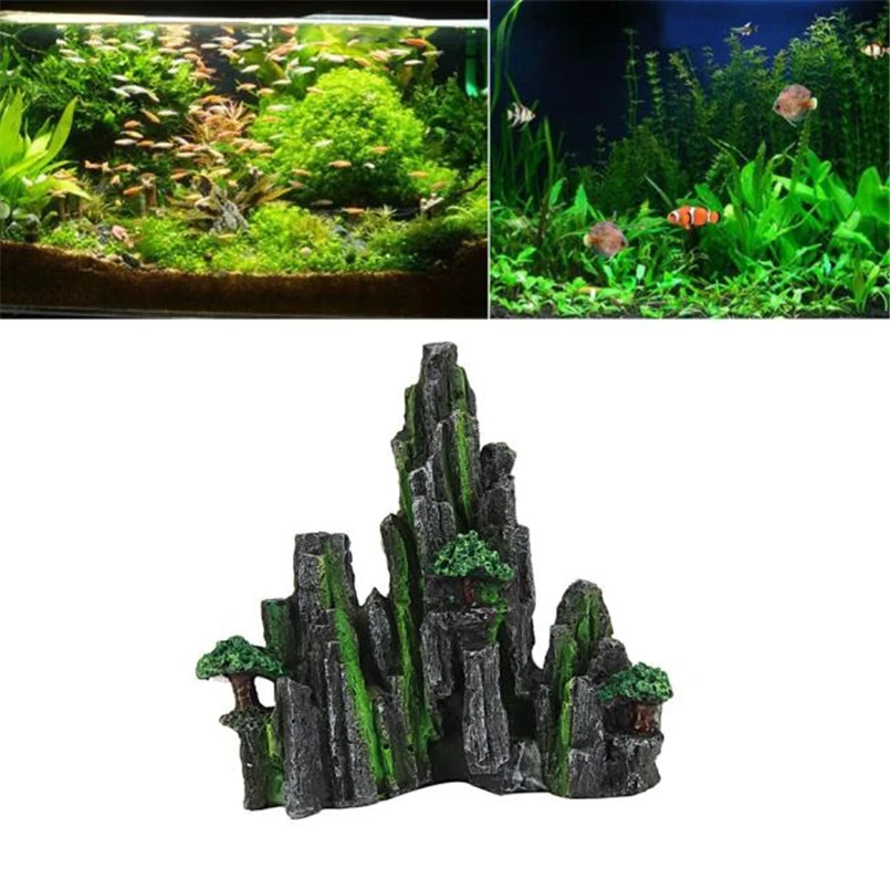 New Cartoon resin castle aquariums castle decoration aquarium mountain hot sale on Decorative Rocks Ornaments #4D27 (2)