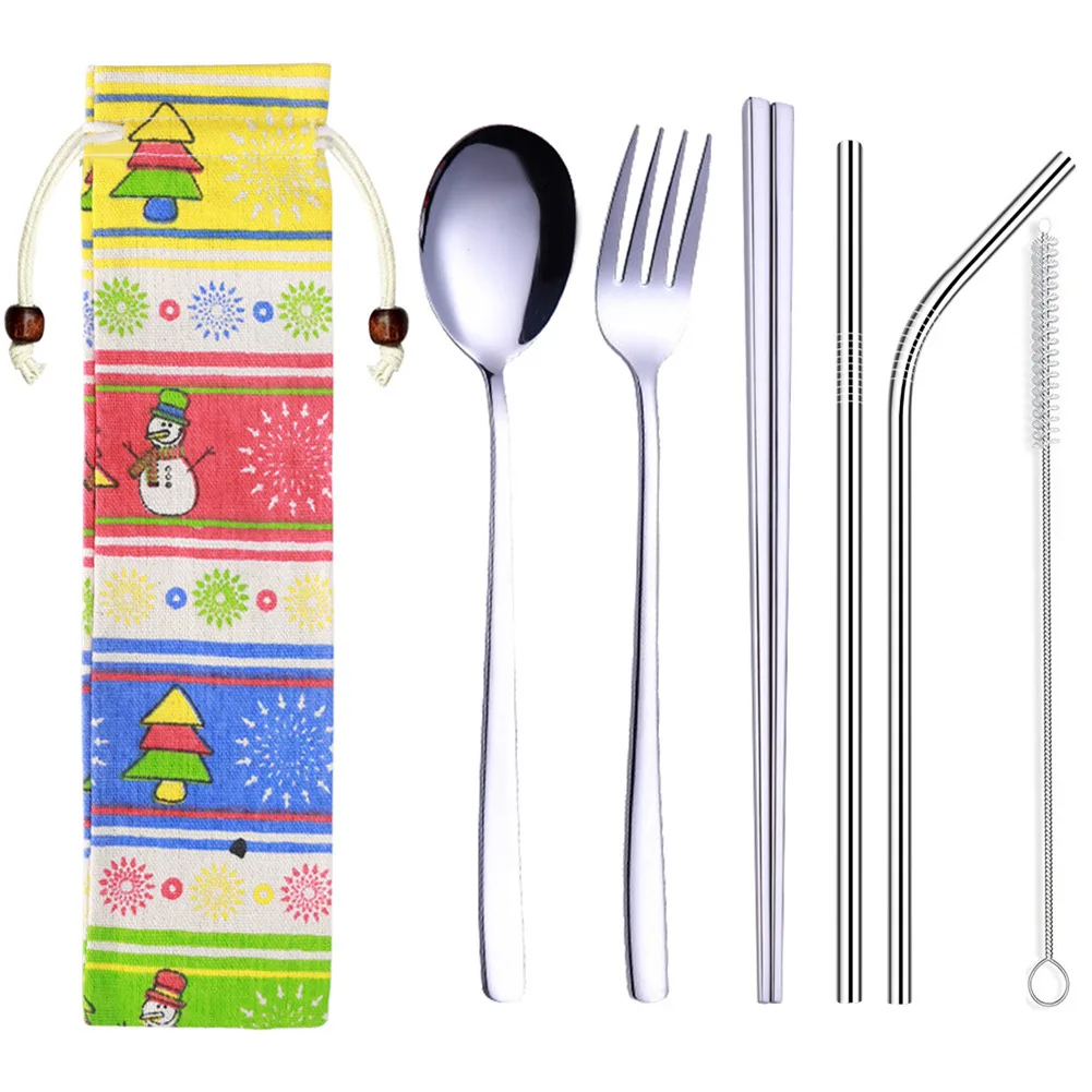 Stainless Steel Cutlery Set Five-piece Suit Linen Bag Tableware Travel Outdoor Office Picnic Barbecue TB Sale
Stainless Steel Cutlery Set Five-piece Suit Linen Bag Tableware Travel Outdoor Office Picnic Barbecue TB Sale