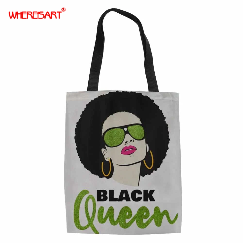 WHEREISART Black Queen African Art Prints Shoulder Bag for Women Large Capacity Shopping Bag Female Casual Tote Handbag
WHEREISART Black Queen African Art Prints Shoulder Bag for Women Large Capacity Shopping Bag Female Casual Tote Handbag