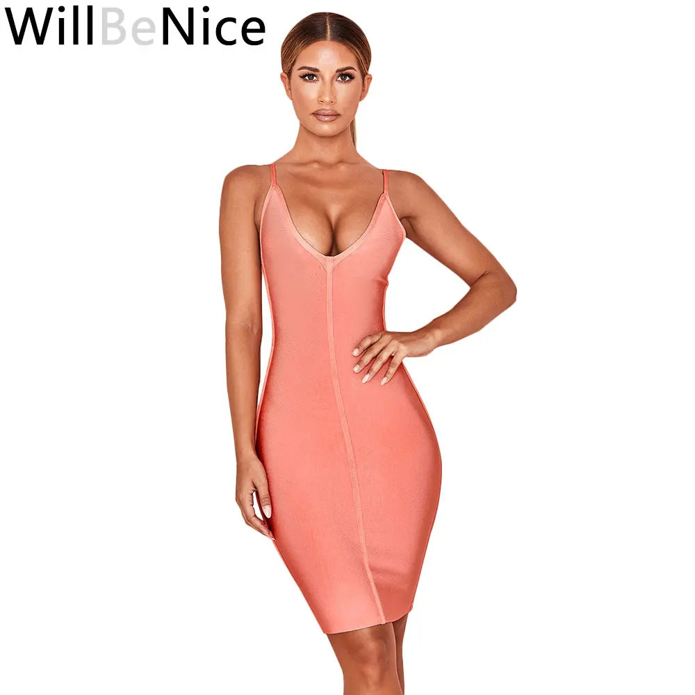 WillBeNice Coral High Quality Ladies V Neck Mini Elastic Bodycon Short Bandage Dresses Night Club Wear Dresses
WillBeNice Coral High Quality Ladies V Neck Mini Elastic Bodycon Short Bandage Dresses Night Club Wear Dresses
