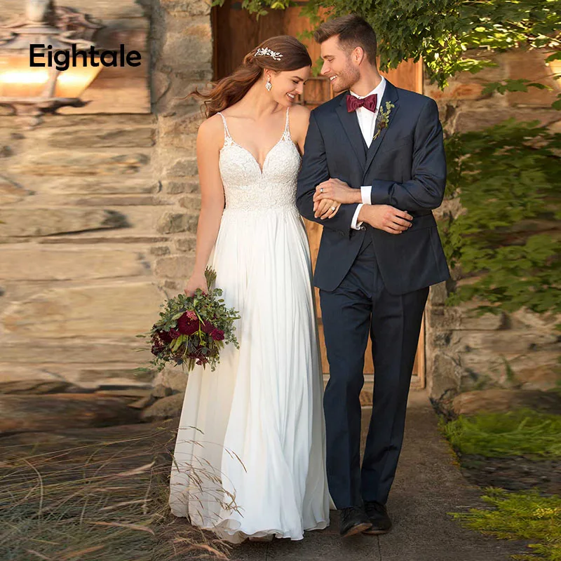 Eightale Boho Wedding Dress Beach Sweetheart Spaghetti Strap A-Line Appliques Chiffon Wedding Gowns Princess Bridal Dress
Eightale Boho Wedding Dress Beach Sweetheart Spaghetti Strap A-Line Appliques Chiffon Wedding Gowns Princess Bridal Dress