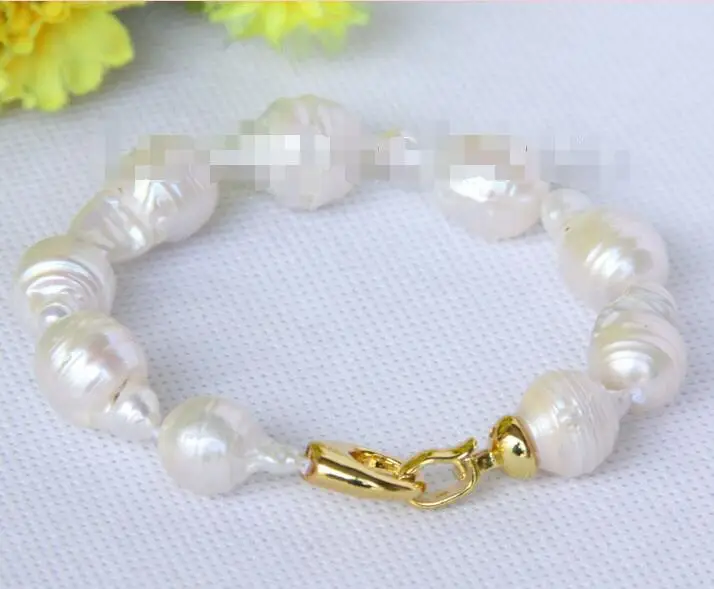 Shipping >>>>> natural 8" 18X10mm baroque white Reborn keshi pearls Bracelet j10101
Shipping >>>>> natural 8" 18X10mm baroque white Reborn keshi pearls Bracelet j10101
