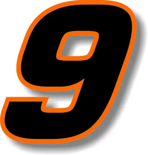 

ETIE for car graphics Custom Race number square font black with orange border 3 inch Number sticker graphic Car Accessories