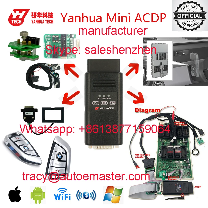 Direct manufacturer Full set Yanhua Mini ACDP FEM/BDC Package for BMW F series FEM BDC Key Program restore/mileage read DME ISN
Direct manufacturer Full set Yanhua Mini ACDP FEM/BDC Package for BMW F series FEM BDC Key Program restore/mileage read DME ISN