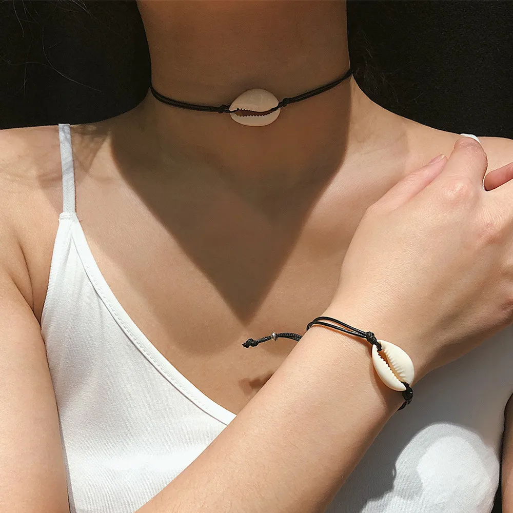 DIEZI Bohemian New Beach Shell Jewelry Sets Necklace Bracelet For Women Black Rope Chain Adjustable Boho 2019 Jewelry Set Gifts
DIEZI Bohemian New Beach Shell Jewelry Sets Necklace Bracelet For Women Black Rope Chain Adjustable Boho 2019 Jewelry Set Gifts