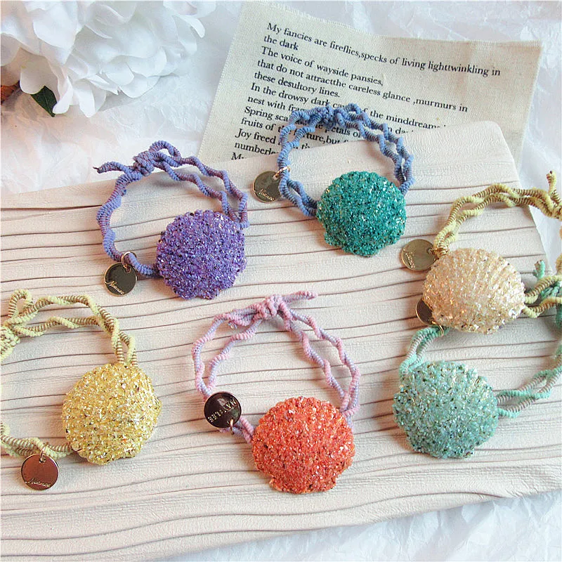 Japanese Korea Fantasy Ocean Glitter Shell Smiley Rubber Band Women Girl's Headwear Fashion Beautiful Ponytail Hair Accessories
Japanese Korea Fantasy Ocean Glitter Shell Smiley Rubber Band Women Girl's Headwear Fashion Beautiful Ponytail Hair Accessories