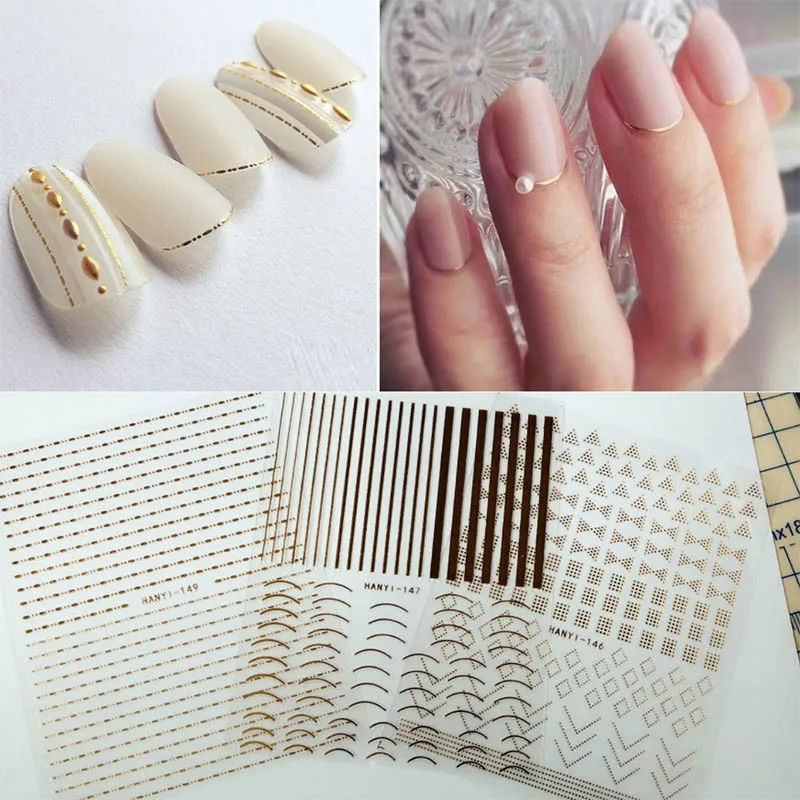 1 Sheet Gold Geometric Patterns Flower 3D Nail Sticker Decals Curve Stripe Lines Self Adhesive Manicure DIY Nail Art Decoration
1 Sheet Gold Geometric Patterns Flower 3D Nail Sticker Decals Curve Stripe Lines Self Adhesive Manicure DIY Nail Art Decoration