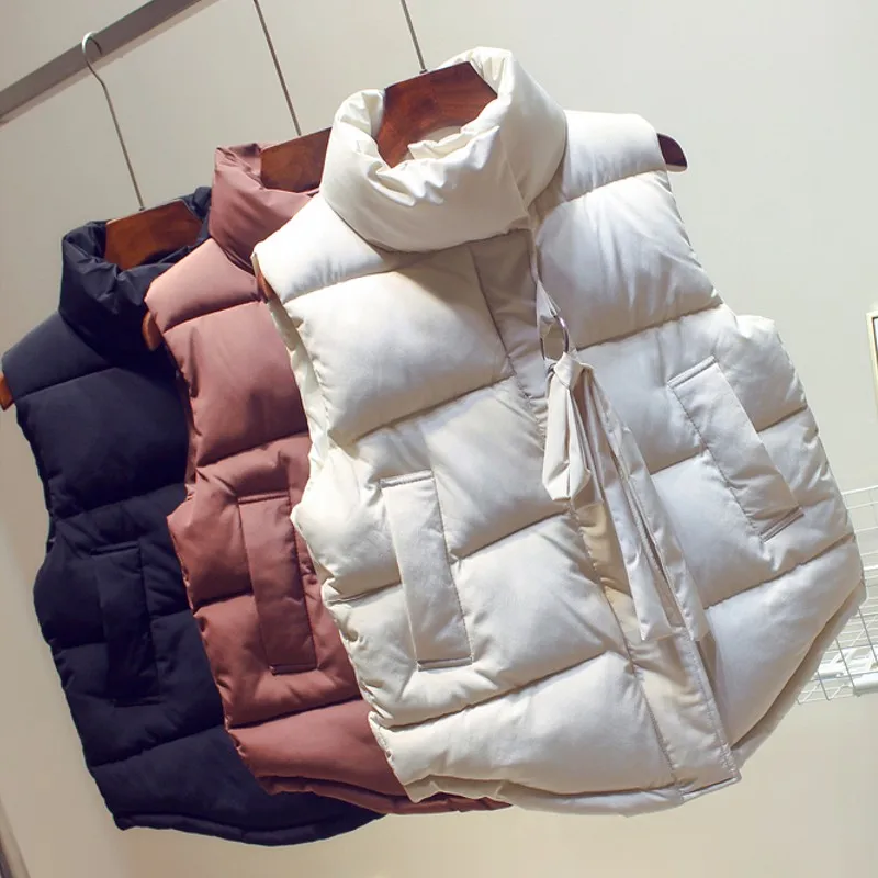 2019 Women Vest Winter Fashion Short Paragraph Down Cotton Padded Jacket Female Veats Mandarin Collar Sleeveless Waistcoat
2019 Women Vest Winter Fashion Short Paragraph Down Cotton Padded Jacket Female Veats Mandarin Collar Sleeveless Waistcoat