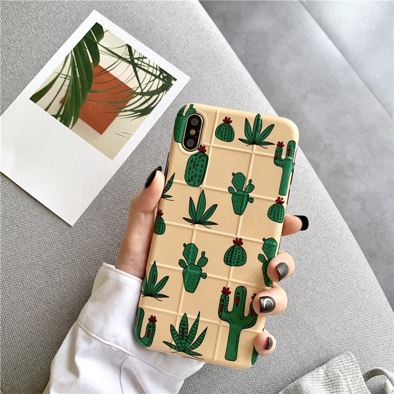 Cute plant cactus phone case For iphone XS MAX XR X 6 6s 7 8plus lattice pattern case Protective soft silicone case capa
Cute plant cactus phone case For iphone XS MAX XR X 6 6s 7 8plus lattice pattern case Protective soft silicone case capa
