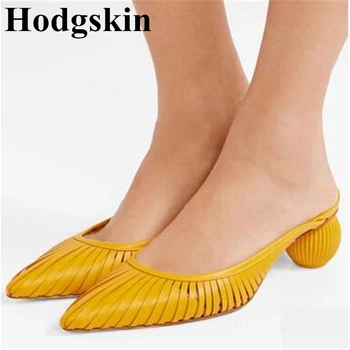 New Design Ball Strange Heel Hollow Women's Slippers Genuine Leather Weave Pointed Toe Slides Summer Outdoor Sandals Female
New Design Ball Strange Heel Hollow Women's Slippers Genuine Leather Weave Pointed Toe Slides Summer Outdoor Sandals Female